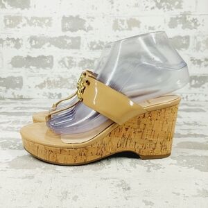 NEW Sam Edelman Women's Yardlie Emblem Platform Wedge Summer Thong Sandals K161